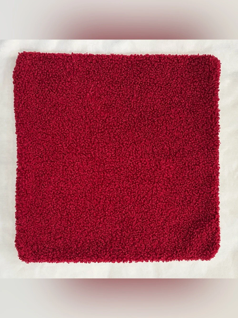lot of 2 deep red Pottery Barn 20x20 pillow covers - pintuck + boucle